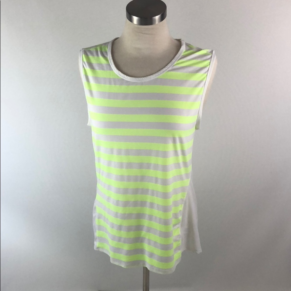 Athleta Muscle tank top Small Yellow Stripe